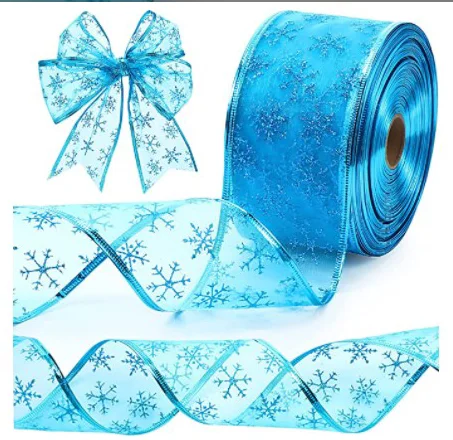Christmas Decoration Supplies Wholesale Customized Merry Christmas Plastic Wired Edge Gift Burlap Ribbon For Christmas Project