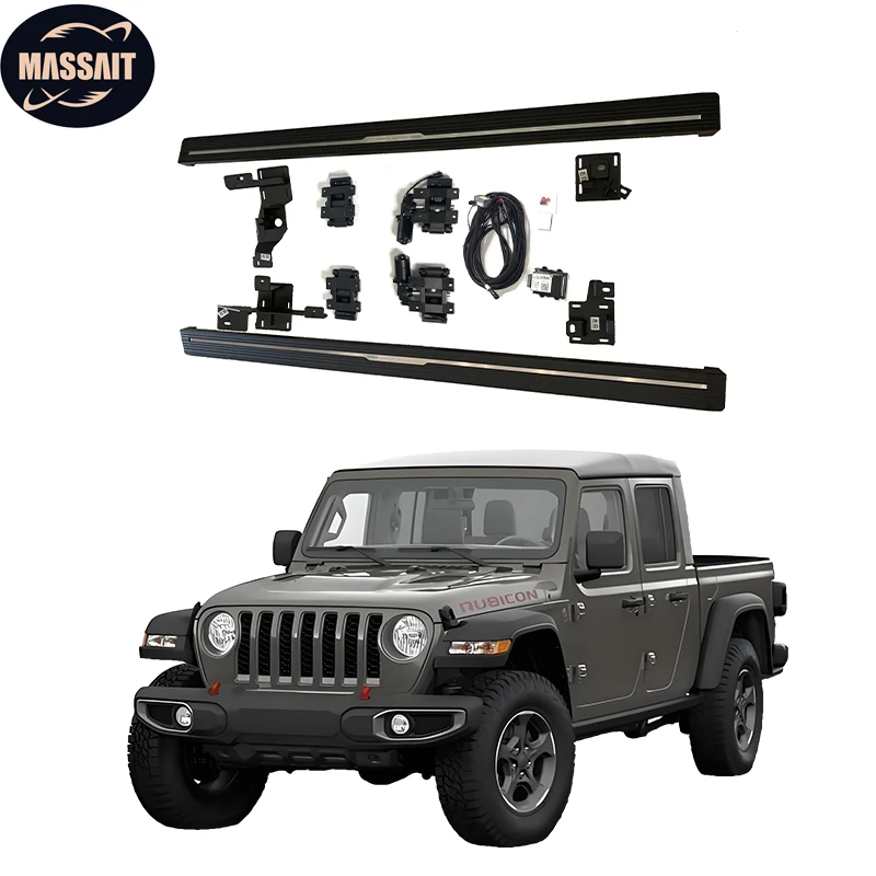 MASSAIT Good Quality  Power Running Board  Electric side step Automatic LED Light  Foot Pedal for Jeep Gladiator Accessories