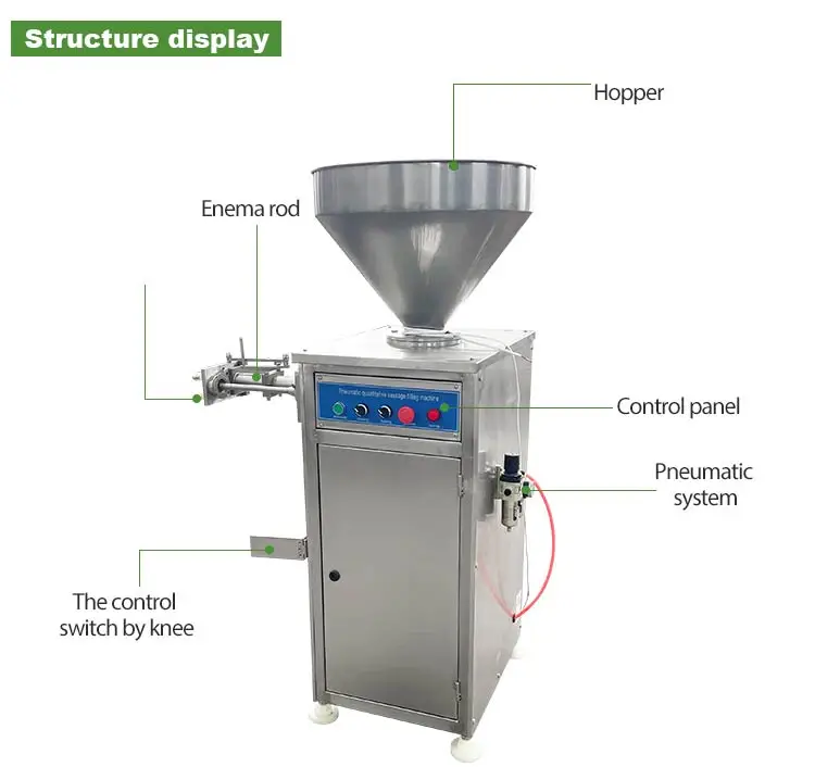 Stainless Steel 304 sausage filling clipping machine / polony sausage filler clipper / sausage double sides clipper machine