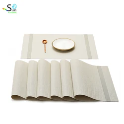 eco-friendly rectangle kitchen pvc leather table placemat