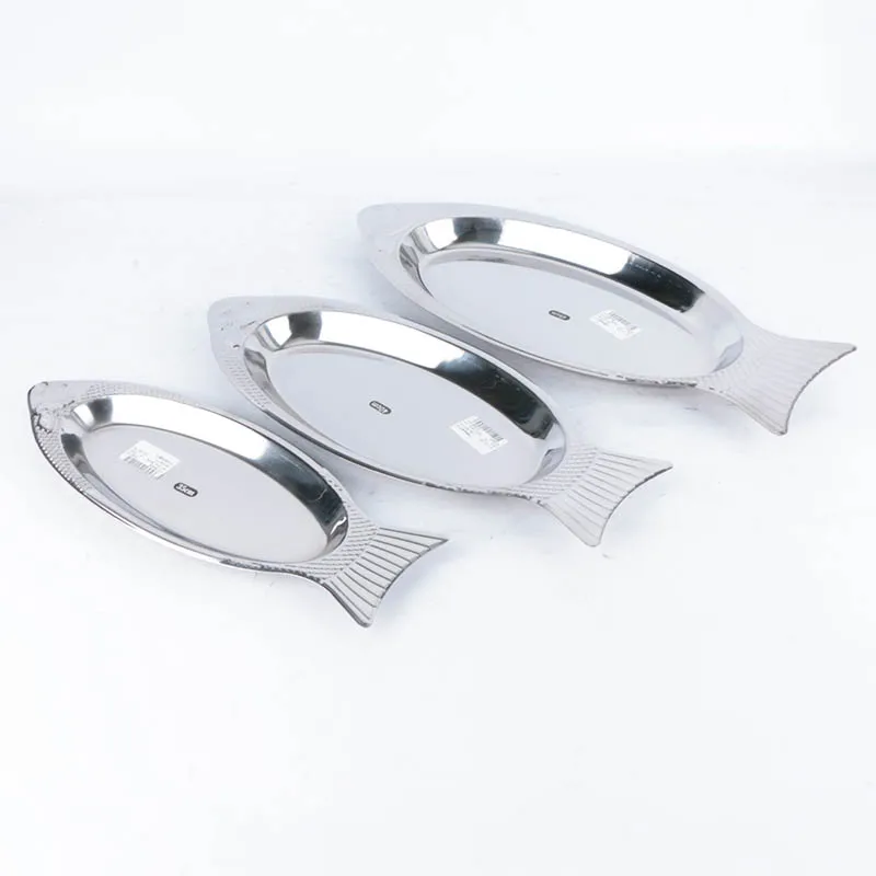 Stainless Steel Fish Food Plate Dinnerware Serving Trays Fish shape plate dish Steamed fish plate Food container