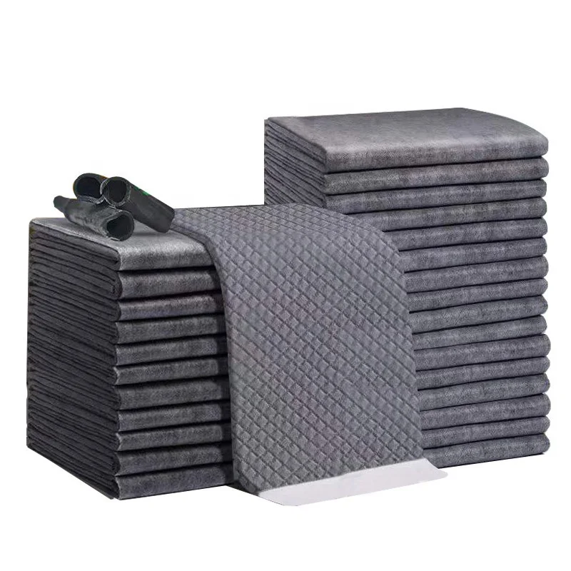 High water absorbent carbon pet pad planet safe carbon charcoal pet pads 28 x 44 black bamboo pet pad