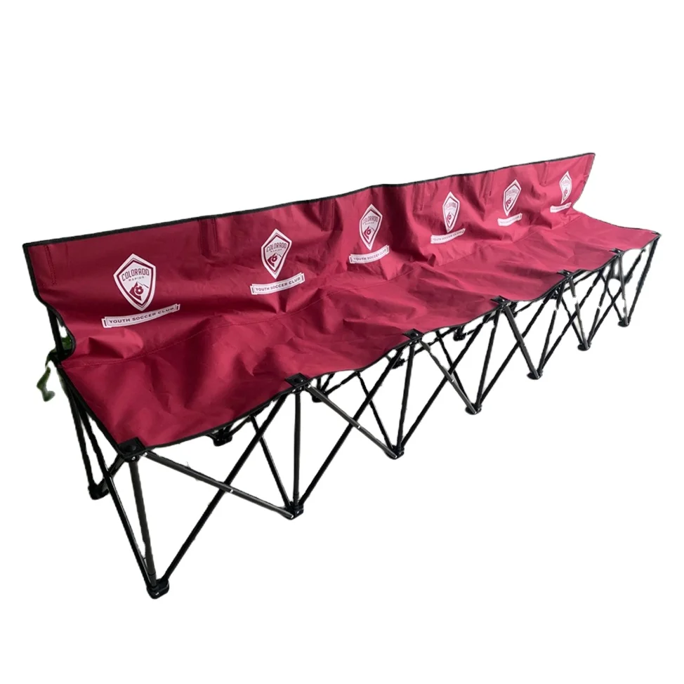 6 Seat Foldable Team Sports Sideline Waterproof Folding Portable Garden Outdoor Bench Seat