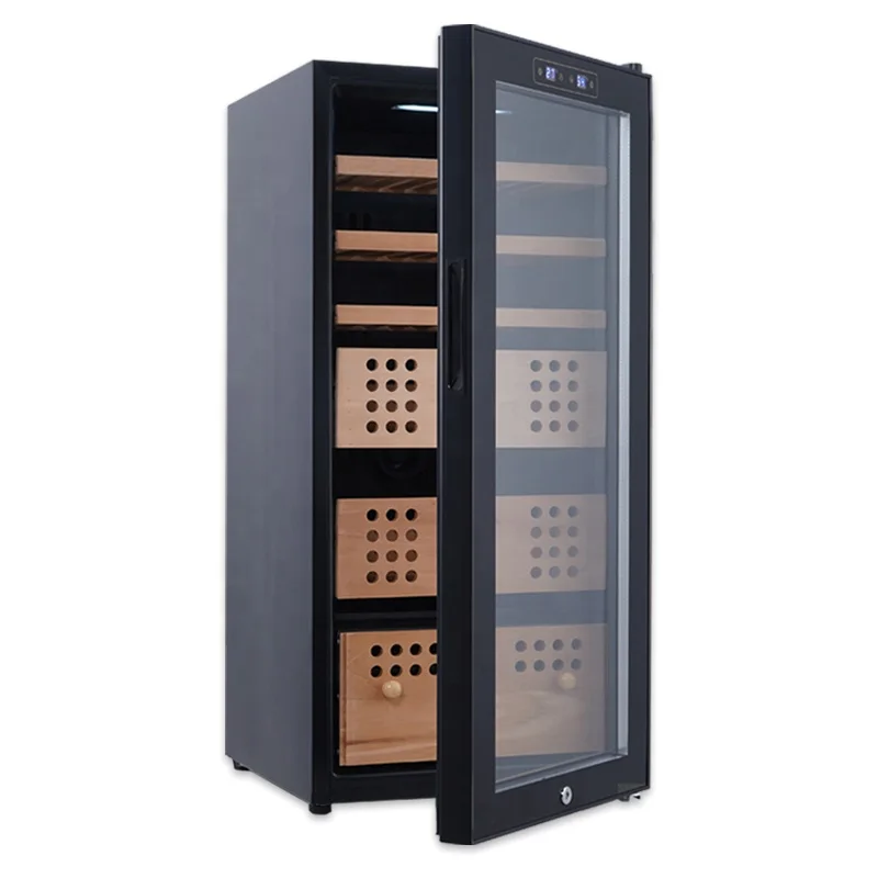 Made In China Wholesale 500 Luxury Refrigerated Automatic Temperature Control Herb Wine Cigar Refrigerator Humidor