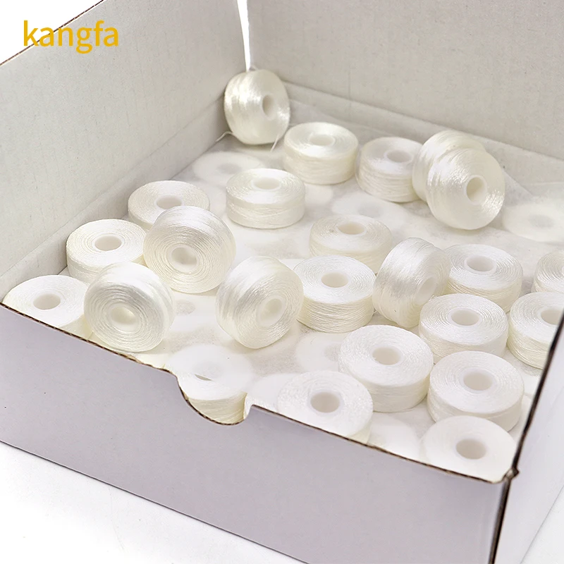 Universal 144pcs/box bobbin thread White/ Black 75D/2 100% Polyester Pre-wound Bobbins Threads