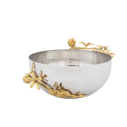 Wholesaler Leaf Design Surface Kitchen Tabletop Decorative Metal Chocolate Bowl Dinner Tabletop Food Serving Dinnerware Bowl