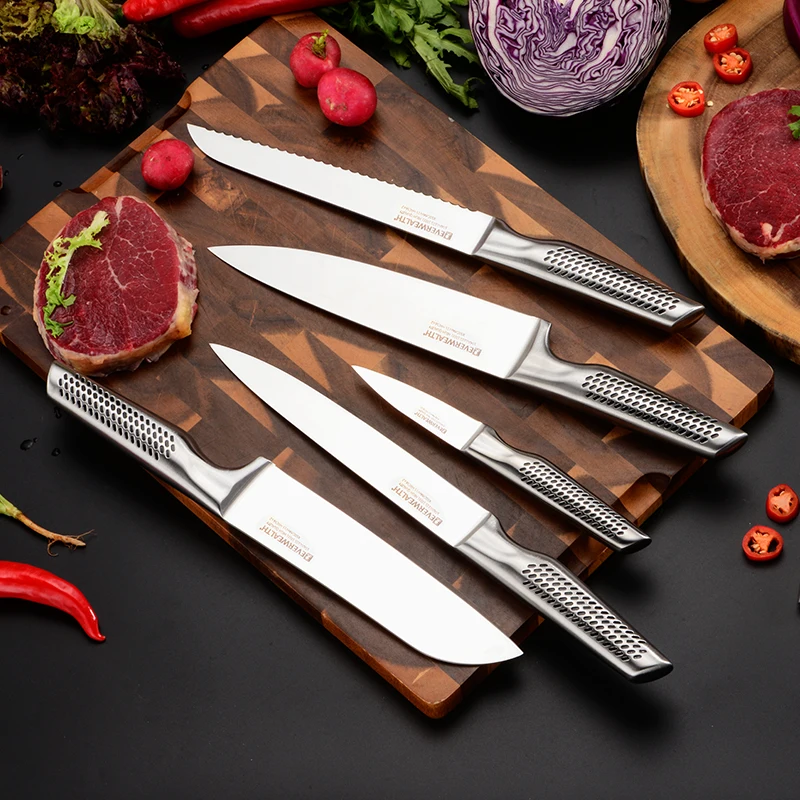 Extremely Sharp Stainless Steel Knife With Forged Bolster Hollow Handle Stainless Steel Kitchen Knife Set