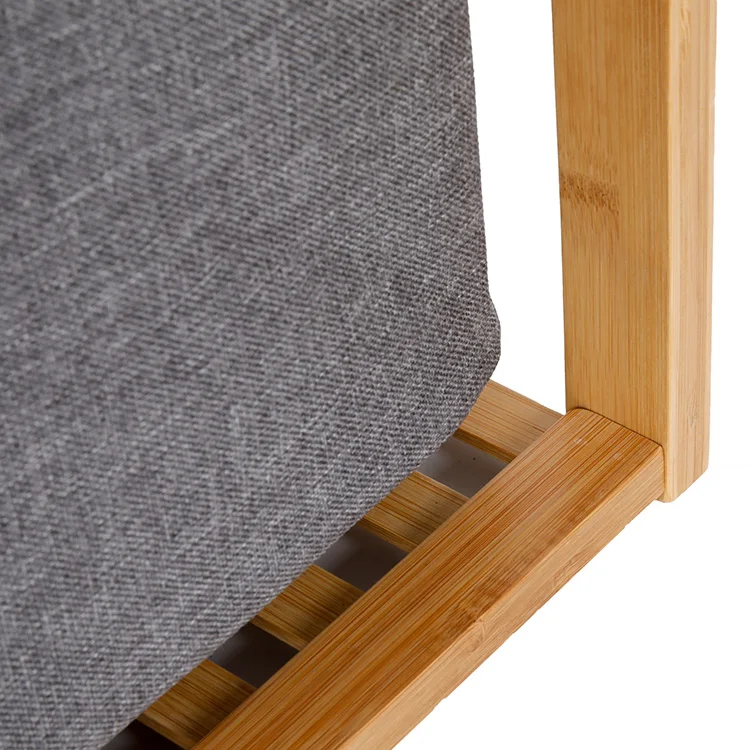 Wholesale Natural Grey NonSlip Feets Storage Shelf Bamboo Shoe Rack Bench with Seat