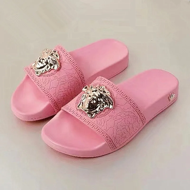 popular  pvc shoes women platform sandal with head ornament one-piece non-slip beach comfortable casual slippers for ladies