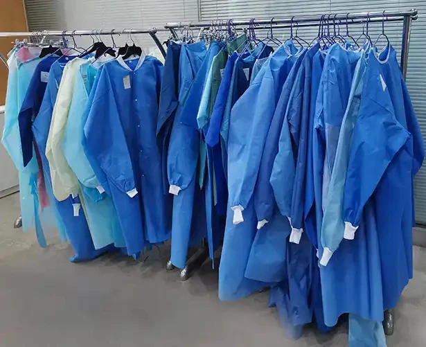 Medical protective clothes sterile gowns for surgeon, SMS/spunlace/BVB material made surgical gown