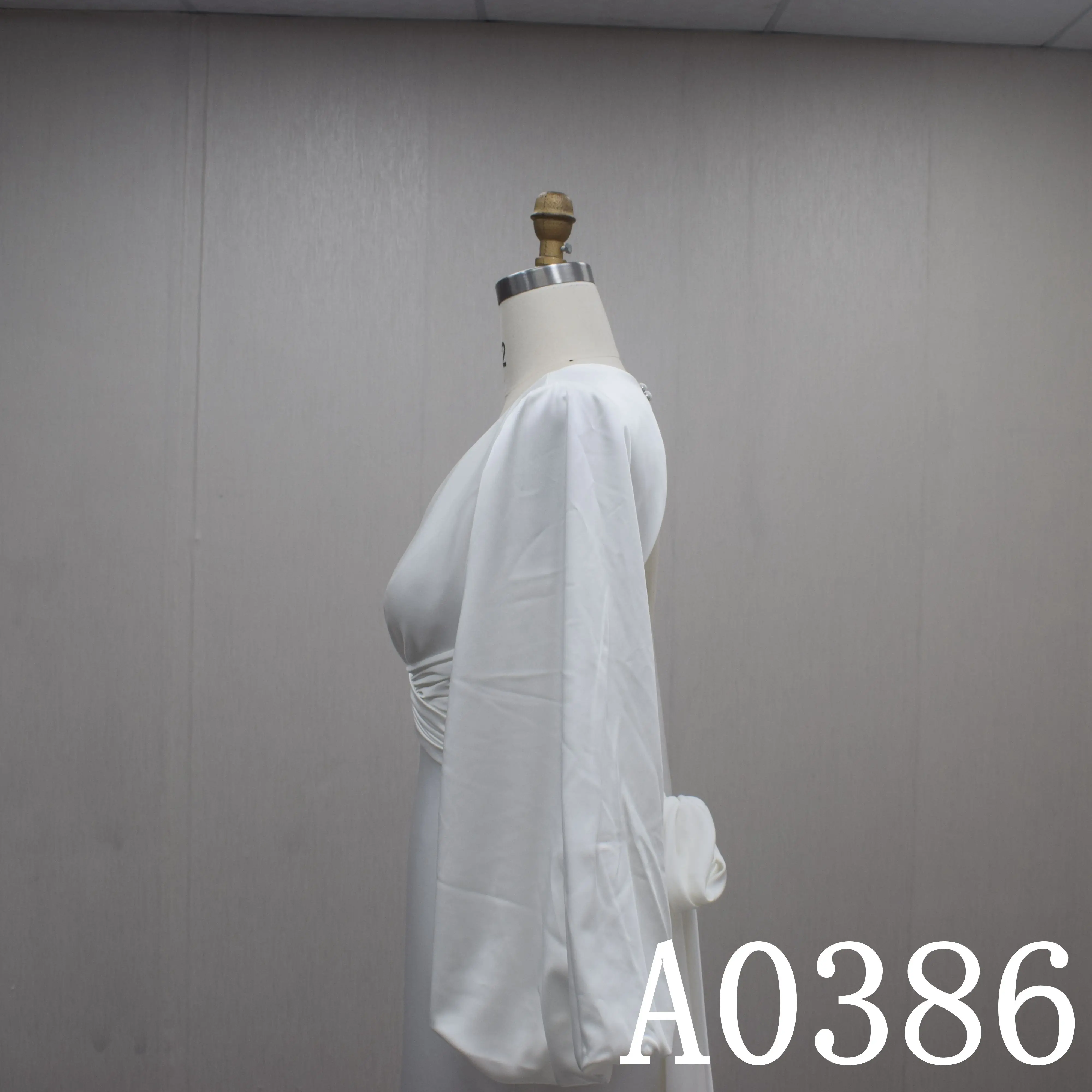 2025 New Style Simple Bridal Outdoor Wedding Dresses   Elegant Satin Long Sleeve Mermaid  Wedding Dresses With a Church Train