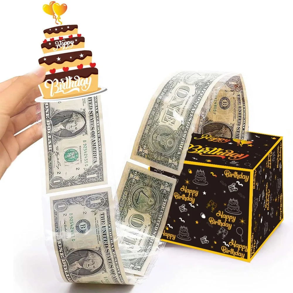 Cash Pull Funny Money  Surprise Paper Gift Box Happy Birthday Christmas New Year Anniversary Valentine Eid Gift Boxes