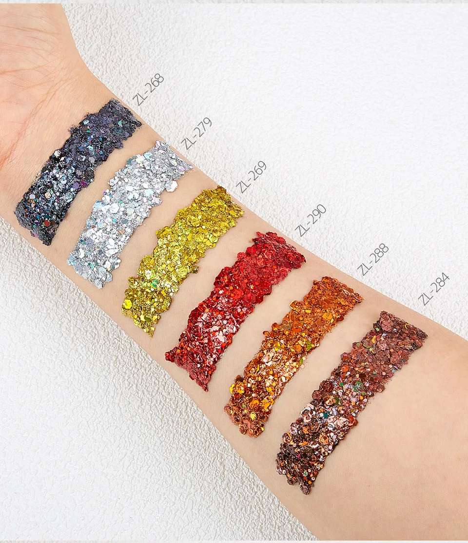 Private Label body glitter gel Halloween Party neon Makeup Body Face Glitter duochrome glitter gel