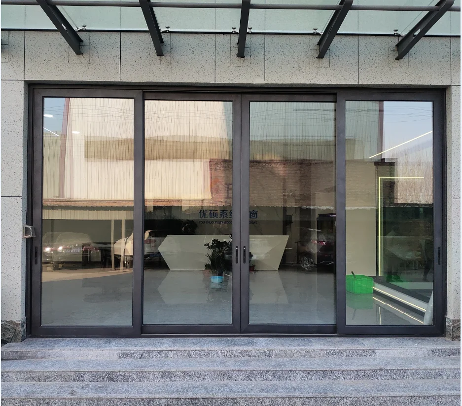 Large  frameless double glazed aluminum interior noiseless automatic sliding door