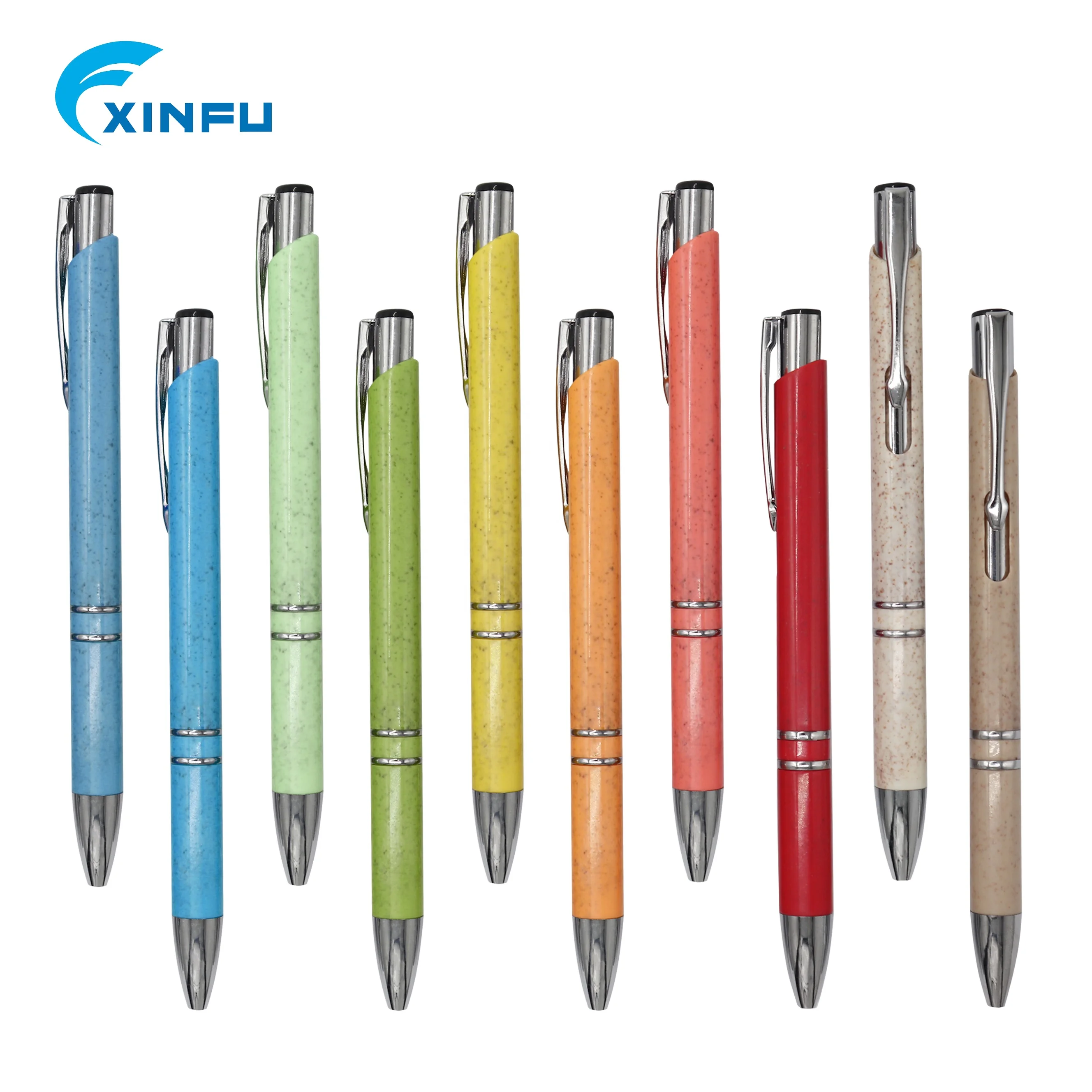 
Eco Friendly Pen Recycled Promotional Environmental Protection Material Wheat Straw Ball Pen 
