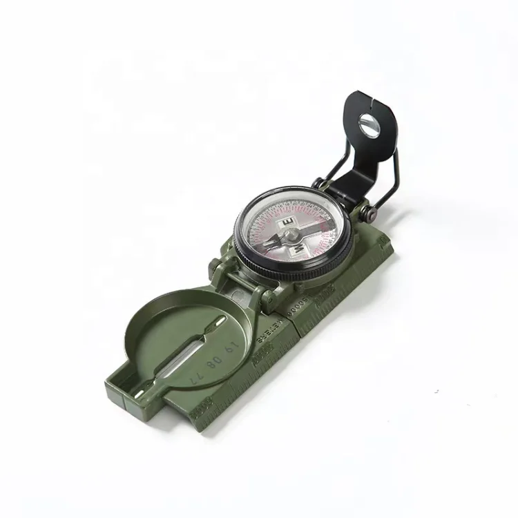 US Phosphorescent Lensatic Compass Olive Drab Accurate Waterproof Hand Held Compasses With Pouch