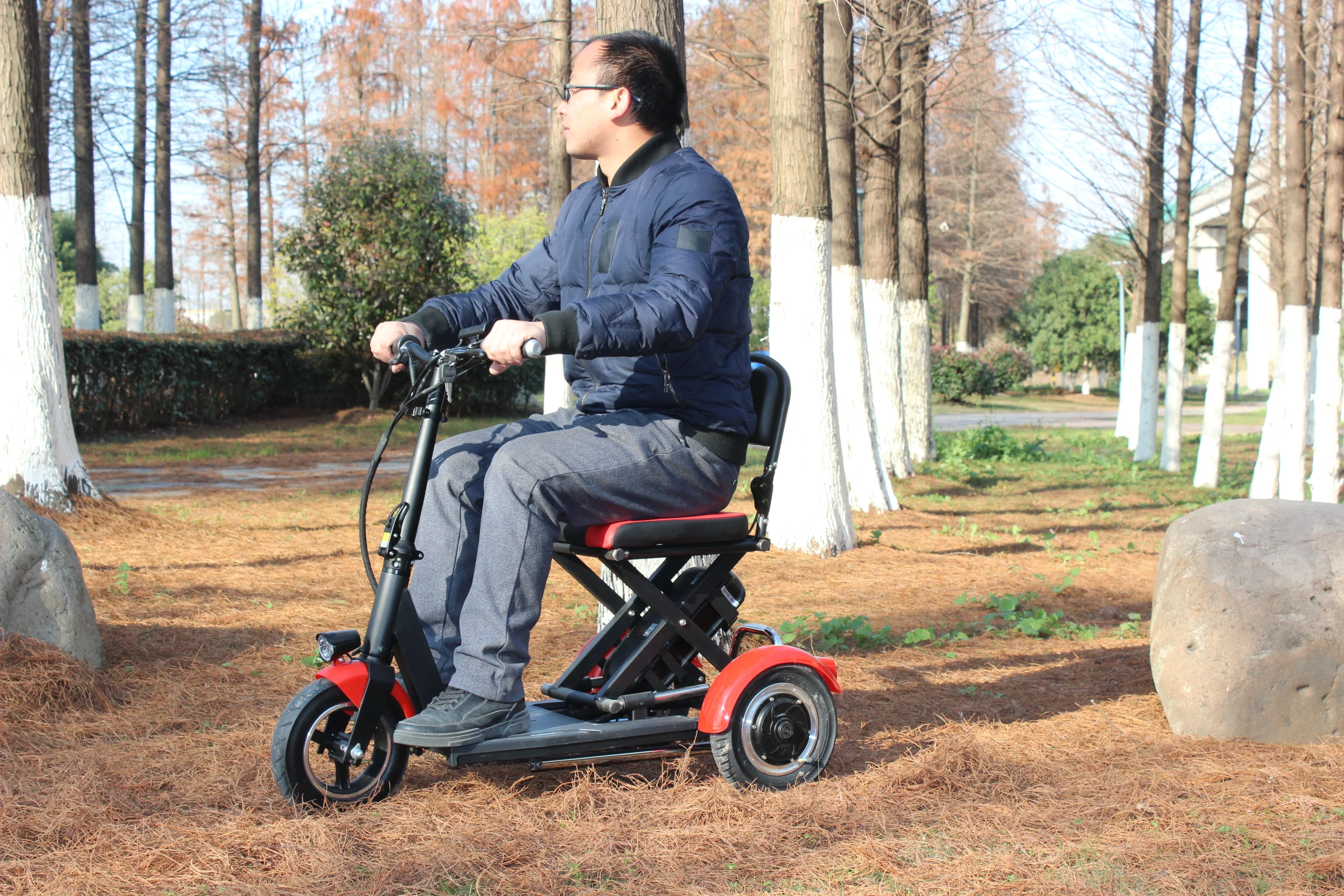 Safe Three Wheels Folding And Lightweight Electric Mobility Scooter For The Disabled