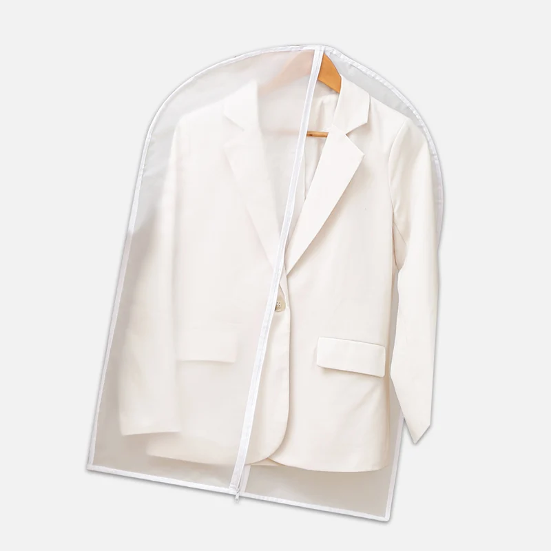Household Customized Wholesale Eco Friendly Clear Clothing Dustproof Suit Cover White PEVA Garment Bag