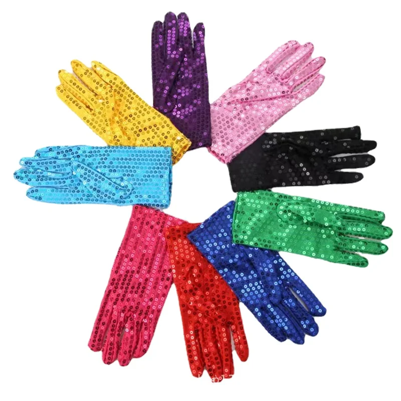 Модные мужские и женские декоративные перчатки для выпускного вечера Вечерние с блестками выступлений танцев в стиле хип-хоп