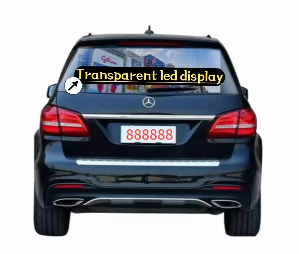 P2.6-5.2LED display of car rear window Full color transparent advertising screen Used for LED screens in various types of ca