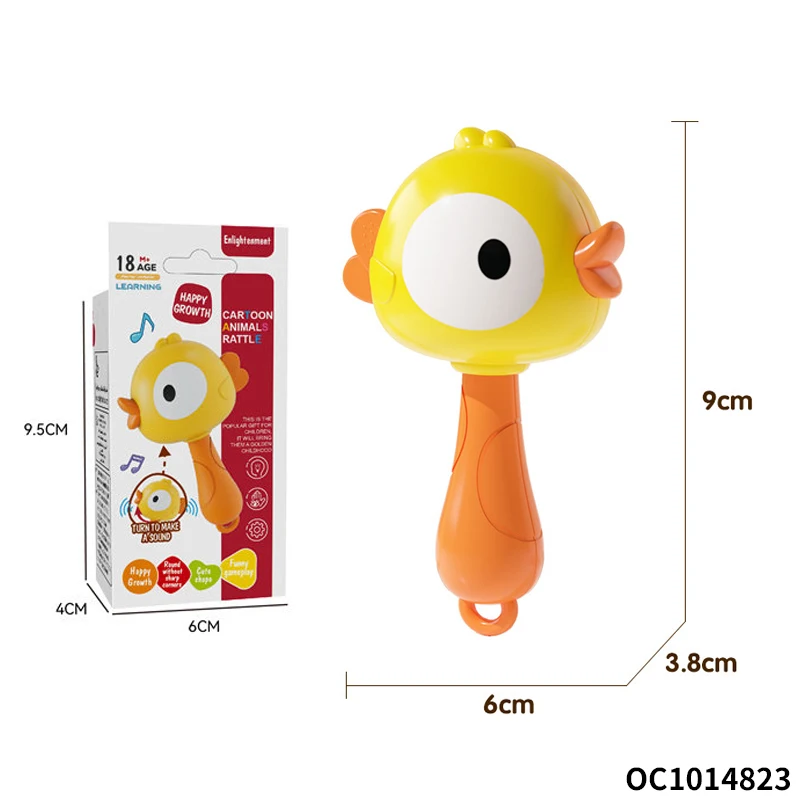 Cartoon Bird Non Toxic Cheap Plastic Hand Shake Rattle Drum Baby Wrist Rattles Musical Toys 0-3-6-12 Months with Sound