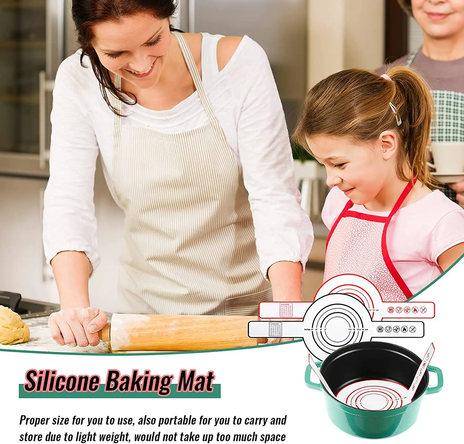 Factory Wholesale Baking Pad Thickened Long Handle Sling Dutch Pot Pad with Silicone Fiberglass Nonstick Property