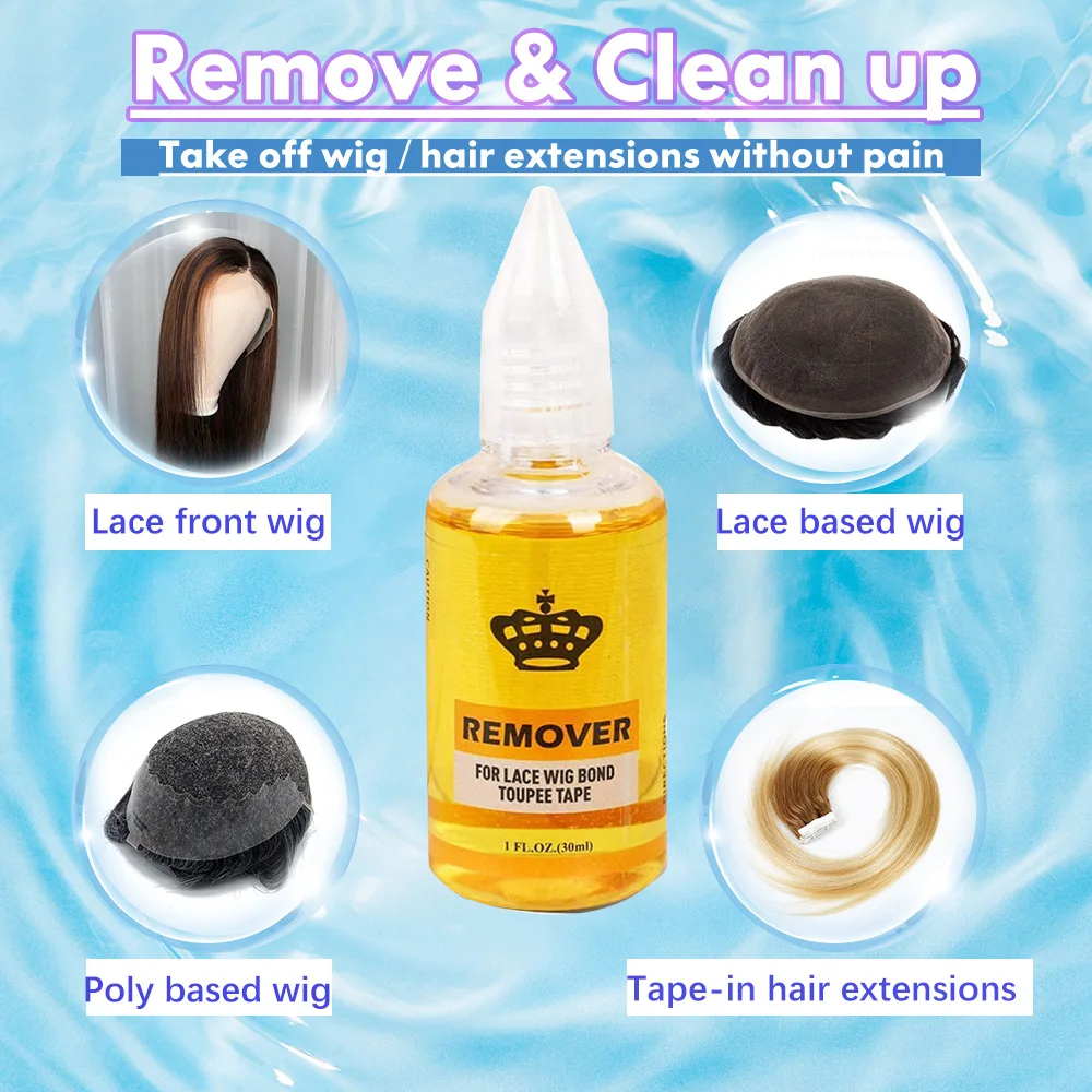 Hair Glue Remover Tape in Hair Extensions Adhesive Remover Hair Dissolvent for Lace Wig, Closure, Hairpiece and Toupee Systems