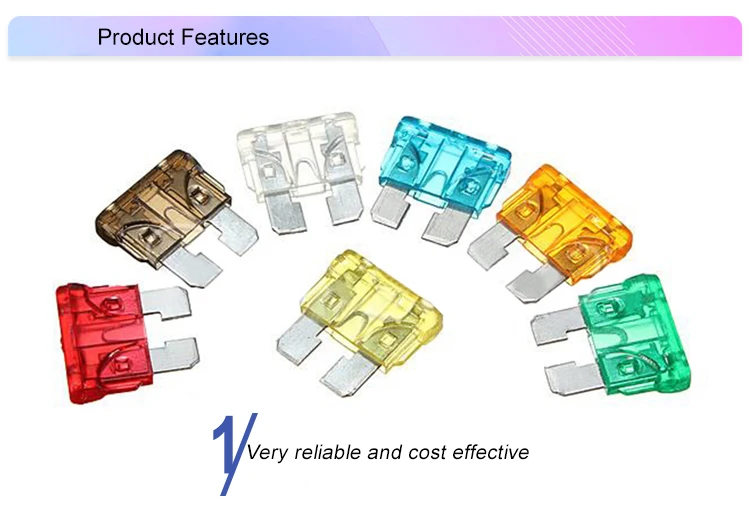 Easy to use zinc material auto parts and accessories car blade fuse auto fuse