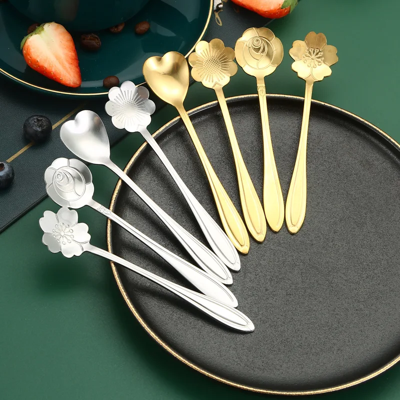 stainless steel Dessert spoon Mini coffee spoon Wedding mini ice cream spoon