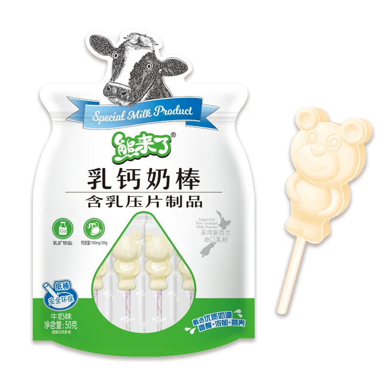 Factory price cheap milk flavored tablets pressed candy lollipop