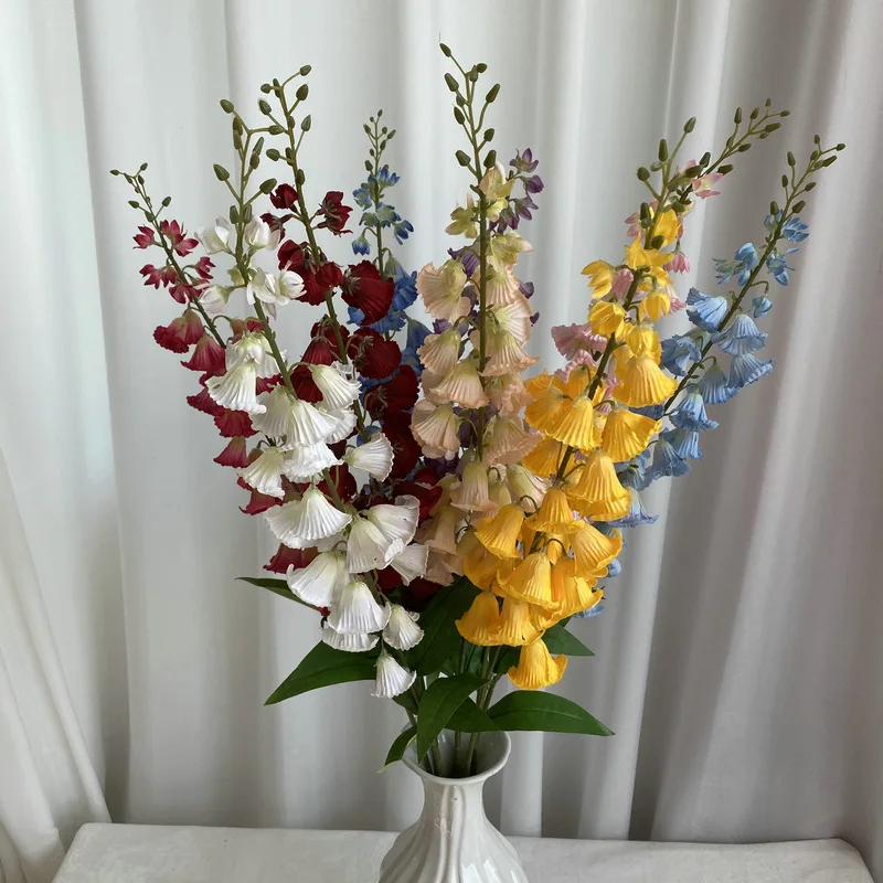 High quality B-2685 White Pink Artificial lily of the valley Silk Bellflower Decorative Indoor Hot Selling Blossom