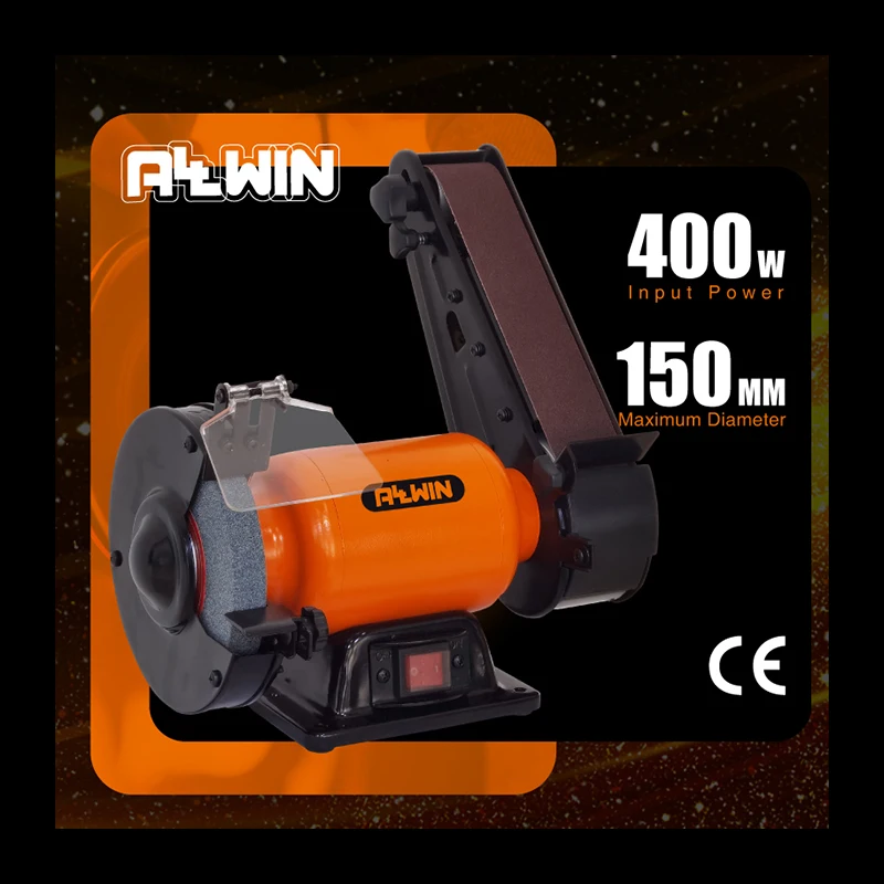 E-commerce hot sale hobby 250W bench grinder sander combo belt bench grinder