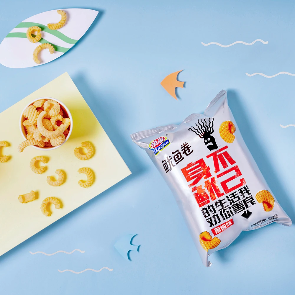 Crispy Snack Seafood Snacks Chinese 40g Original Flavor Grain Snacks Wheat Grain 7-15 Days Bag Packing Dry Place from FUJ 0.055