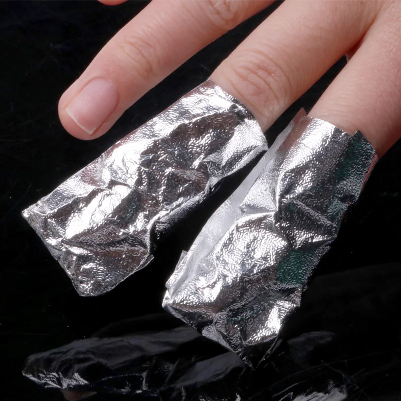 TSZS Wholesale Nail Cleaning Foil Wraps 100Pcs/box Aluminium Foil Nail Art Soak Off Wrap Nail Foil Wraps Removal with Cotton Pad