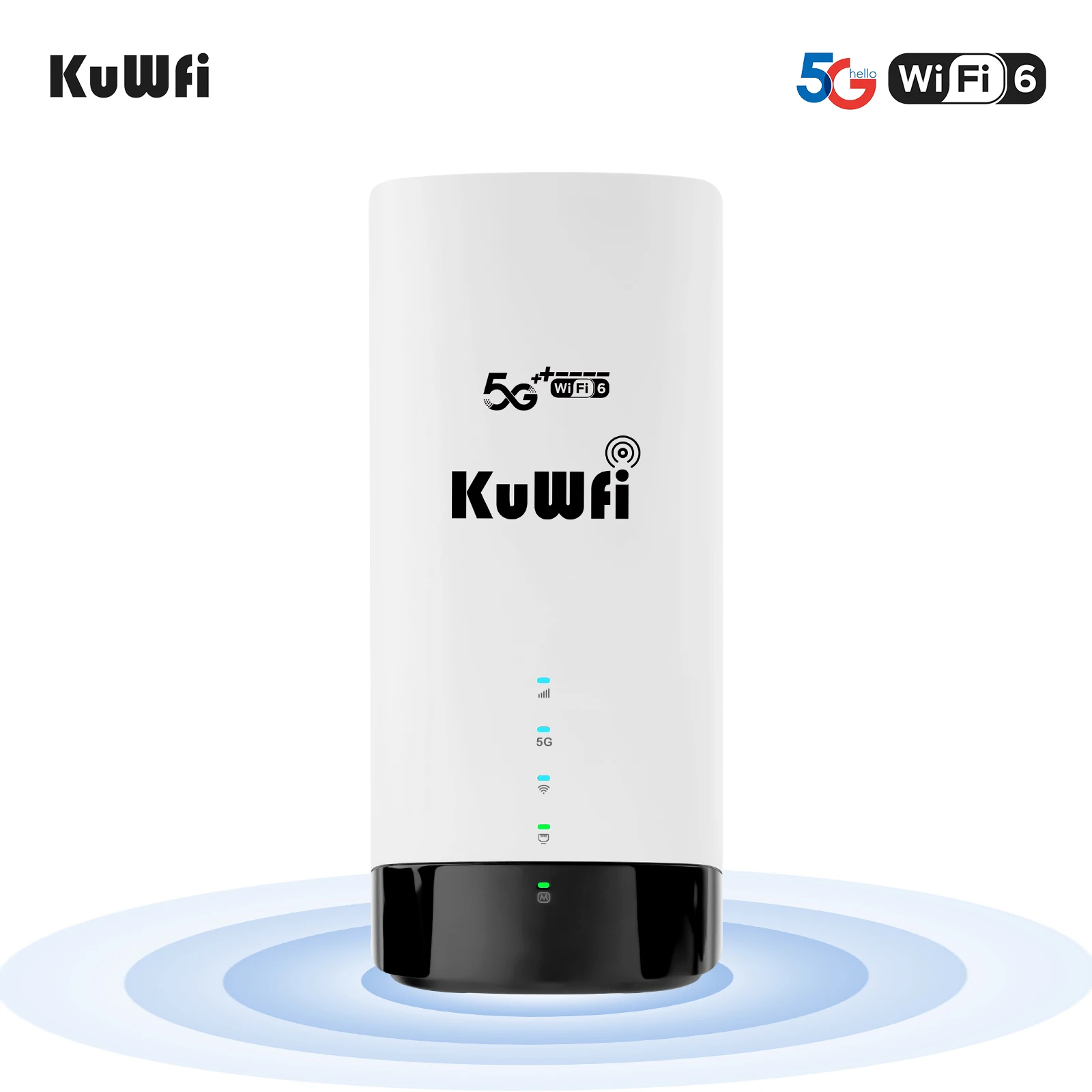 4.6Gbps KuWFi dual band 5g cpe NSA/SA high speed wifi6 RJ45 RJ11 port indoor 5g wifi router with sim card slot
