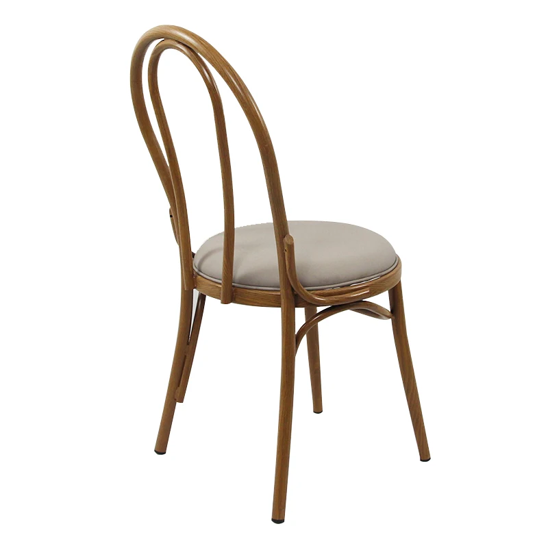 
Factory Price Hotel Furniture Italian Style Grain Wood Restaurant Leather Dining Chair 