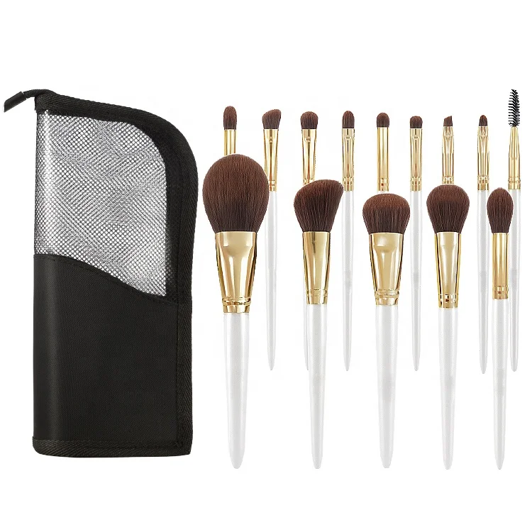 Custom 14Pcs 10Pcs Best Make Up Brushes Set 10Pcs Organic Eye Face White Handle Make Up Brushes Hair