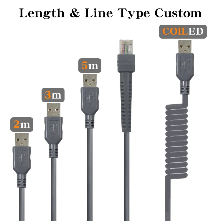 ODM OEM 2 м 7ft Ps2 клавиатура Клин для RJ45 сканер штрих-кода кабель для передачи данных для Zebra Symbol ls2208 ds2208 CBA-K01-S07PAR