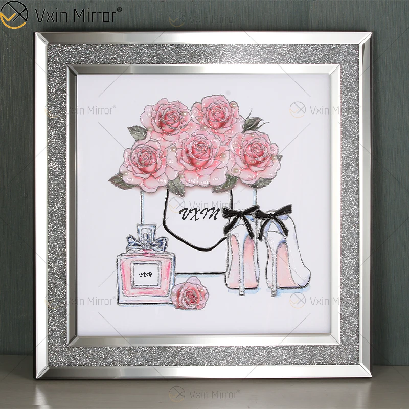 Amazing quality  Vxin  pearl diamond metal wall art decor home decoration  luxury living room framed  for home set for sale