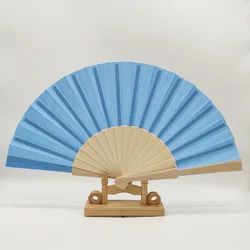Custom printed logo plastic hand fan fabric folding fan for promotional gift