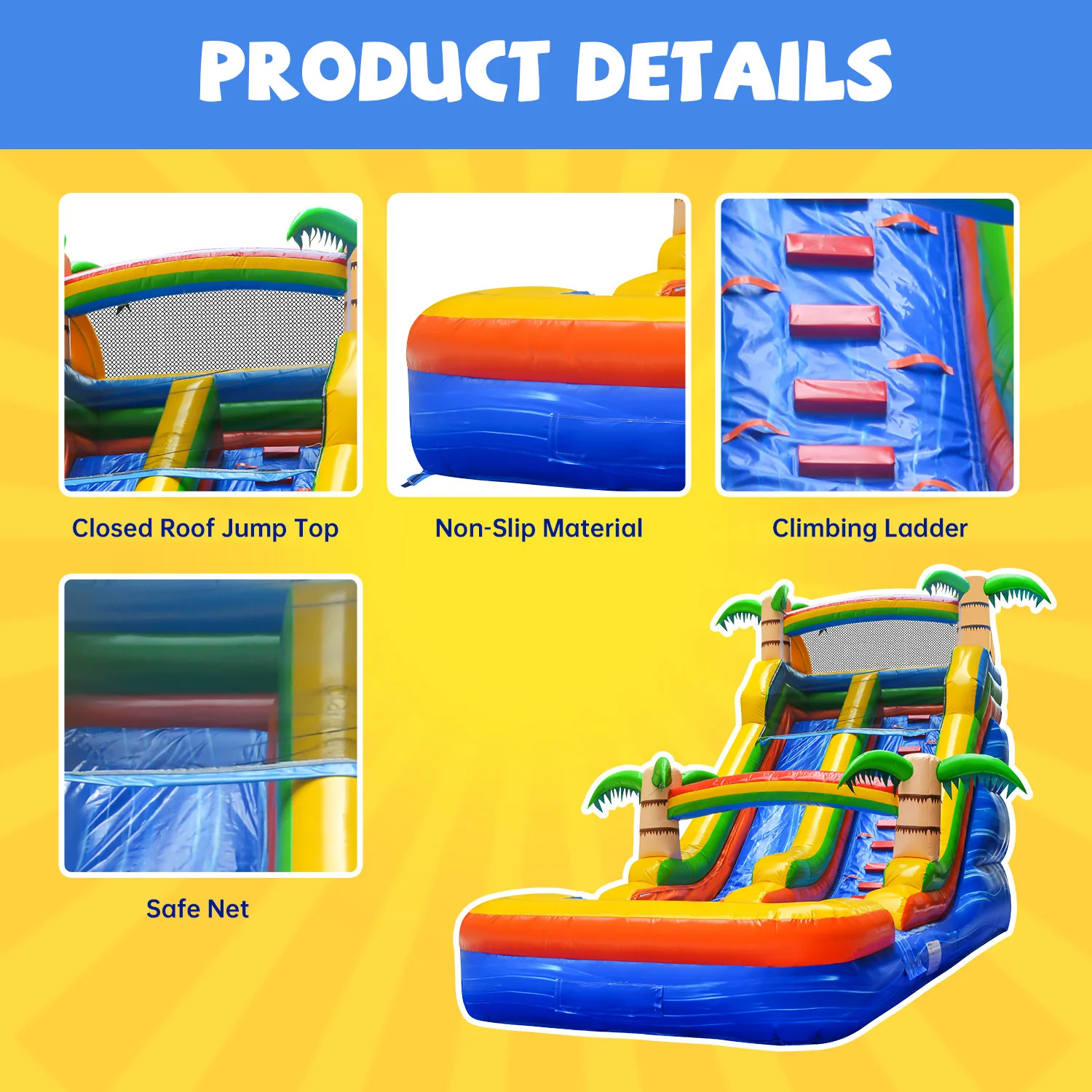 Coconut Tree Summer Ocean Inflatable Castle Inflatable Trampoline Inflatable Slide