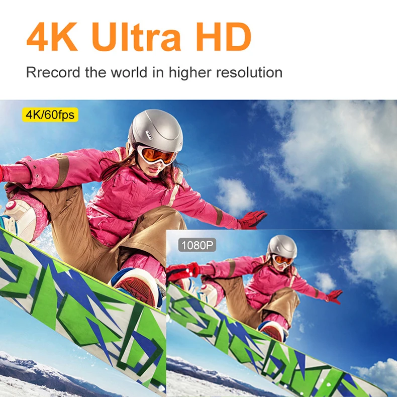 JUNNX Action Video Camara 4 K 60 FPS 24MP 2.0 Touch LCD EIS Dual Screen Remote Control WiFi Waterproof Extreme 4K Sports Camera