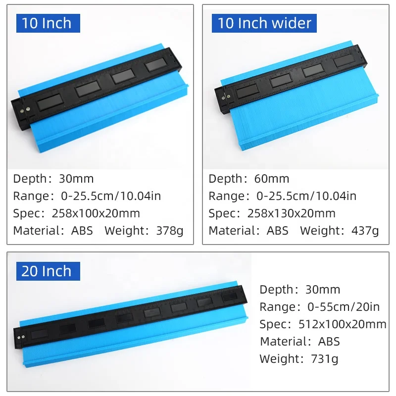 5 10 20inchContour Gauge10inch ABS Plastic Profile  Contour Gauges Standard carpet Marking Tool Tiling Laminate Tiles Tools