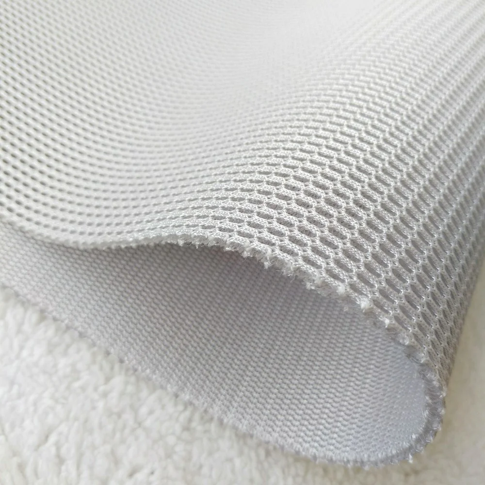 SMILE Factory Price Textile Sandwich 3D Air Spacer Mesh Fabric White Square Pattern Mesh Fabric