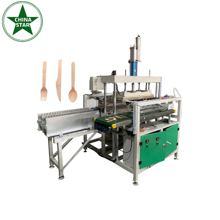 Экологичная деревянная ложка, вилка, нож, машина для изготовления автоматических деревянных столовых приборов на продажу