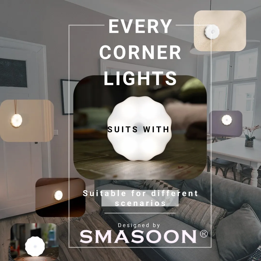 BSCI WarmWhite Motion Activated Nightstand Light Lamp for Bedroom/Bathroom/Hallway/Stairs LED Motion Sensor Night Light for Kids