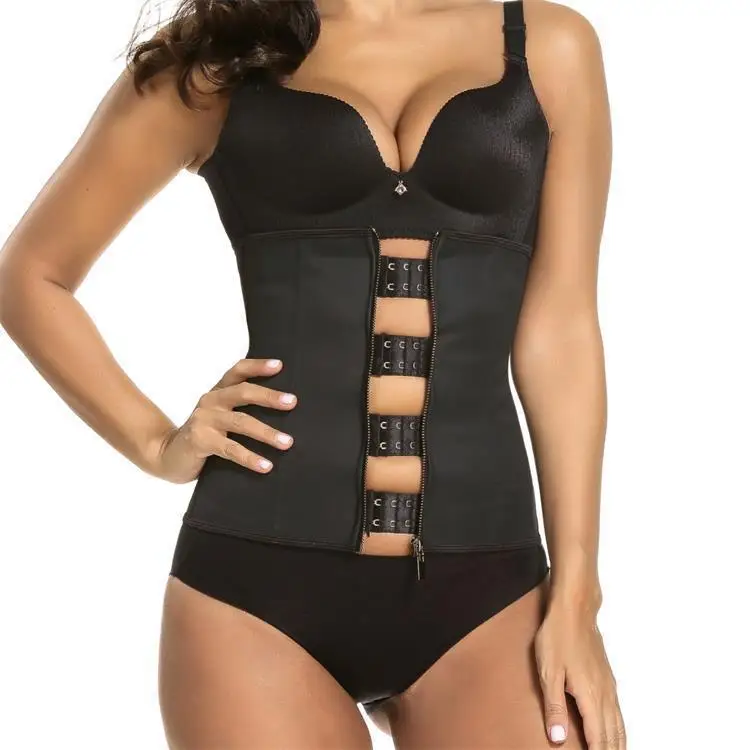 Women Underbust Shapewear Plus Size 7 Steel Boned Latex Zipper Hooks Corset Waist Trainer