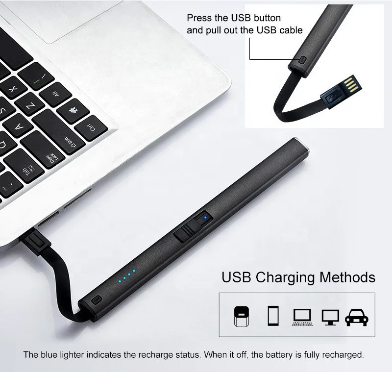 Factory Single Arc Rechargeable Candle Lighter with Battery Indicator