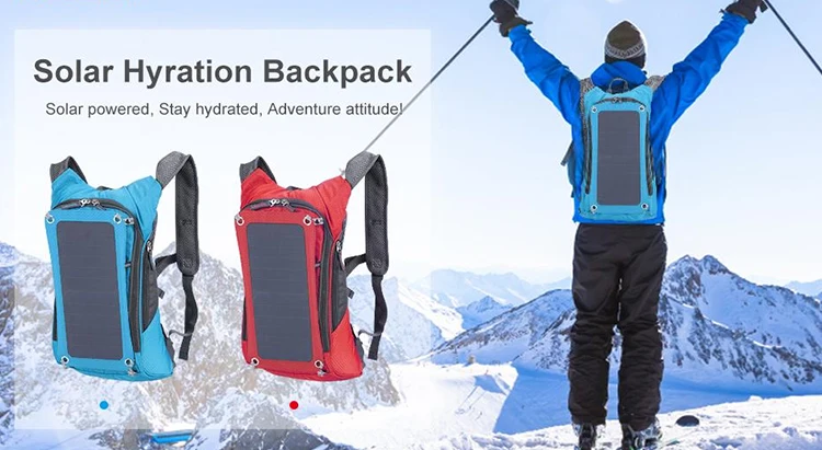 Solar Backpack 7W Solar Panel Charge for Cell Phones Camera Bluetooth speaker 5V Device Power Supply
