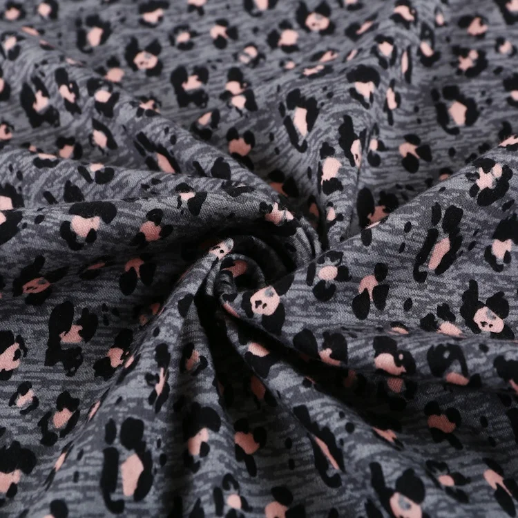 Wear comfortable and soft enzyme wash custom pattern jersey knitted dress cotton fabric printed